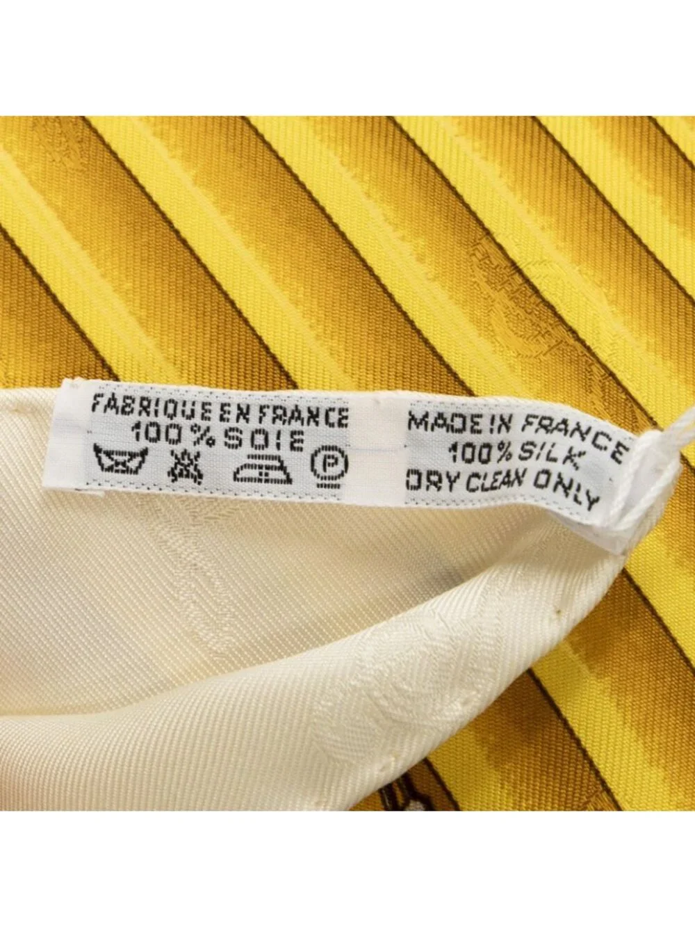 ★SOLD★ Hermes Scarf Beige Gold Green 100% Jacquard Silk - Picture 5 of 5